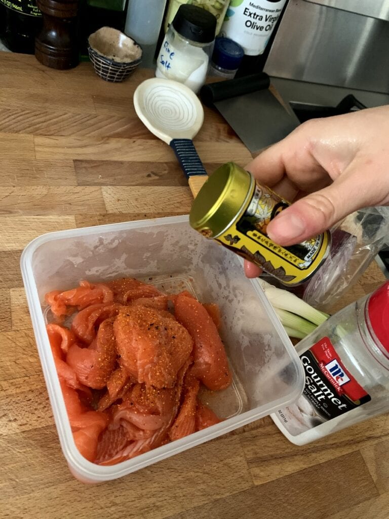adding other seasoning to marinate