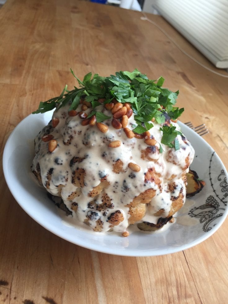 Baked cauliflower with tahini